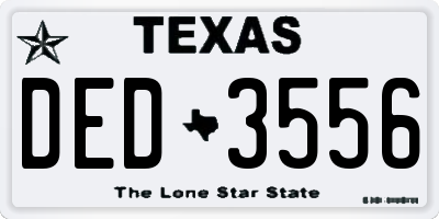 TX license plate DED3556