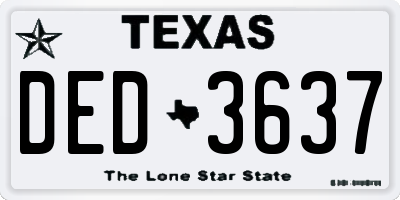 TX license plate DED3637