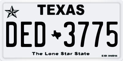 TX license plate DED3775