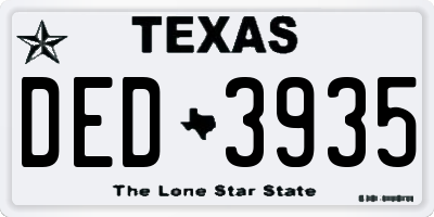 TX license plate DED3935