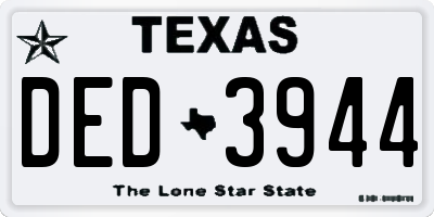 TX license plate DED3944
