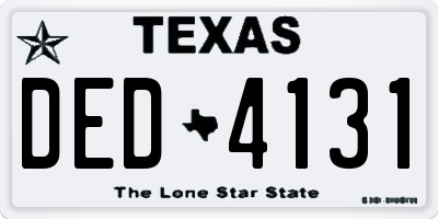 TX license plate DED4131
