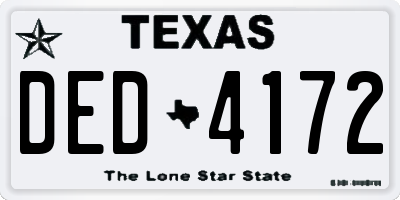 TX license plate DED4172