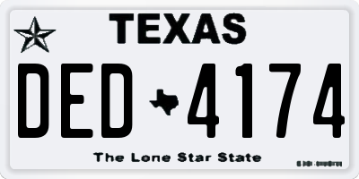 TX license plate DED4174