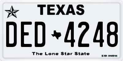 TX license plate DED4248
