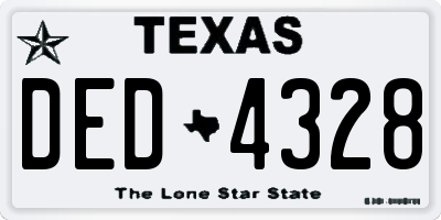 TX license plate DED4328