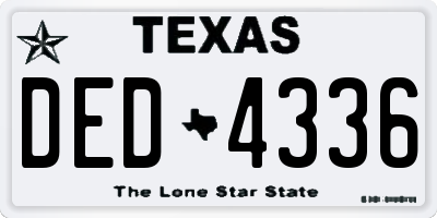 TX license plate DED4336
