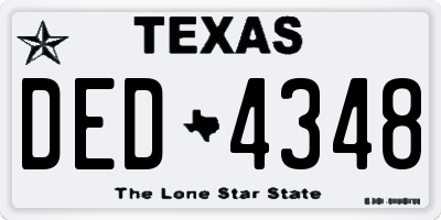 TX license plate DED4348