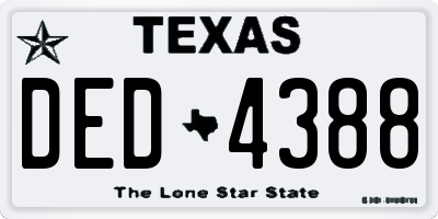 TX license plate DED4388
