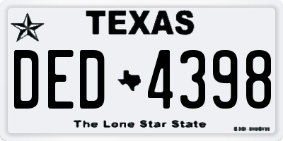 TX license plate DED4398