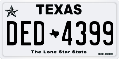 TX license plate DED4399