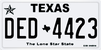 TX license plate DED4423