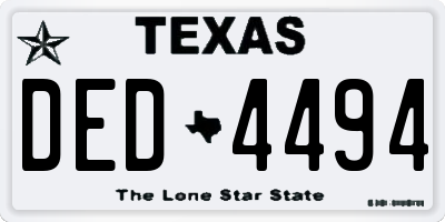 TX license plate DED4494
