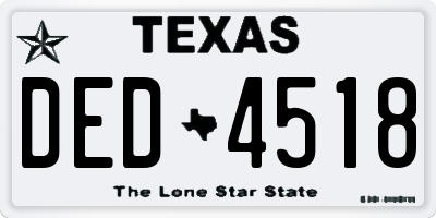 TX license plate DED4518