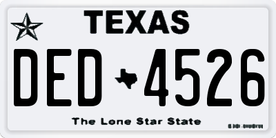 TX license plate DED4526