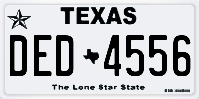TX license plate DED4556