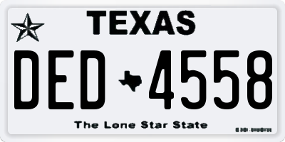 TX license plate DED4558