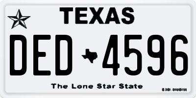TX license plate DED4596