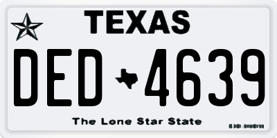 TX license plate DED4639