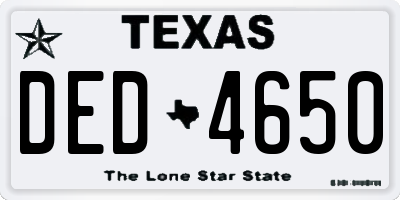 TX license plate DED4650