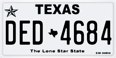 TX license plate DED4684