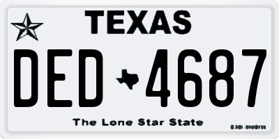 TX license plate DED4687