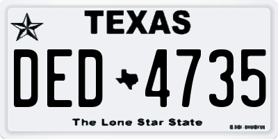 TX license plate DED4735