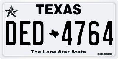 TX license plate DED4764