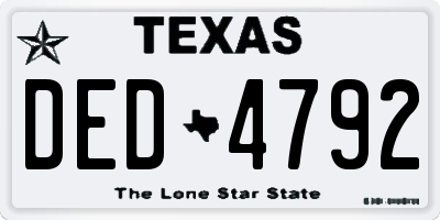 TX license plate DED4792