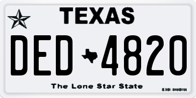 TX license plate DED4820