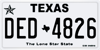TX license plate DED4826