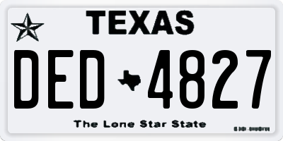 TX license plate DED4827