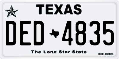 TX license plate DED4835