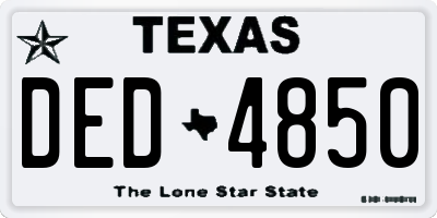 TX license plate DED4850
