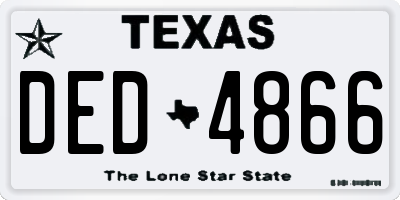 TX license plate DED4866