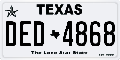 TX license plate DED4868