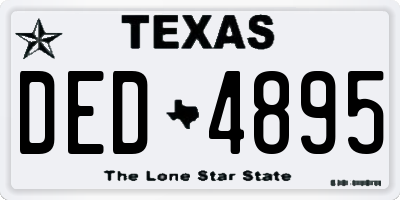 TX license plate DED4895