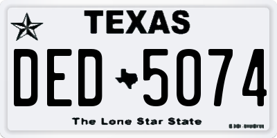 TX license plate DED5074