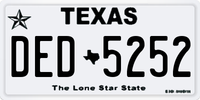 TX license plate DED5252