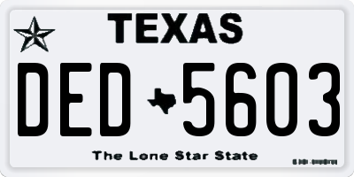 TX license plate DED5603