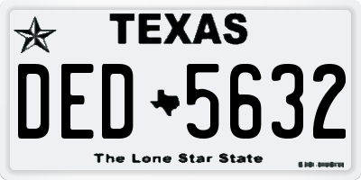 TX license plate DED5632