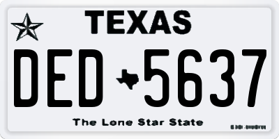 TX license plate DED5637