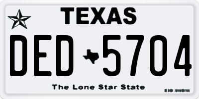 TX license plate DED5704