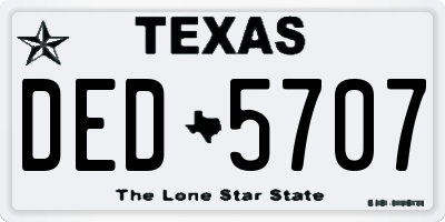 TX license plate DED5707