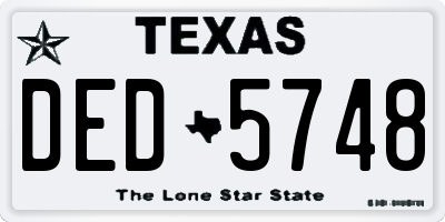 TX license plate DED5748