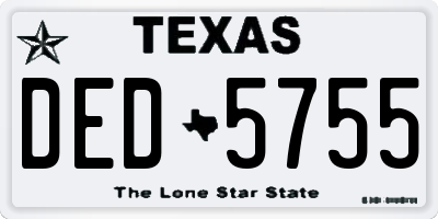 TX license plate DED5755