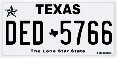 TX license plate DED5766