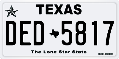 TX license plate DED5817