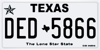 TX license plate DED5866