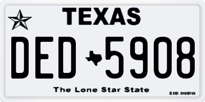 TX license plate DED5908
